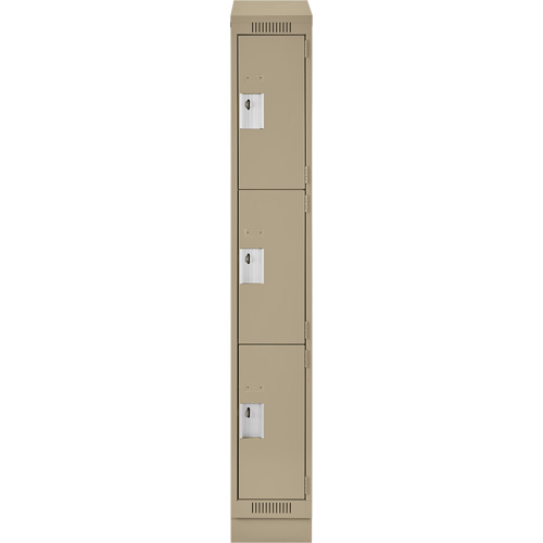 Casiers Clean Line, 3 niveaux, 12" x 18" x 82", Acier, Beige, Rivet (assembl&eacute;) Infinity Industrial Services Inc.