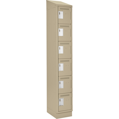 Petits casiers Clean Line, 6 niveaux, 12" x 18" x 82", Acier, Beige, Rivet (assembl&eacute;) Infinity Industrial Services Inc.