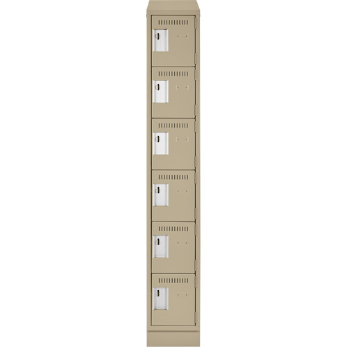 Petits casiers Clean Line, 6 niveaux, 12" x 18" x 82", Acier, Beige, Rivet (assembl&eacute;) Infinity Industrial Services Inc.
