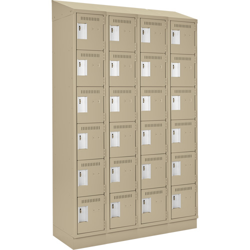 Clean Line Lockerette , 6 -tier, Bank of 4, 48" x 18" x 82", Steel, Beige, Rivet (Assembled) Infinity Industrial Services Inc.