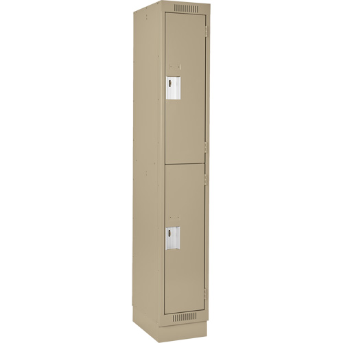 Clean Line Lockers, 2 -tier, 12" x 18" x 76", Steel, Beige, Rivet (Assembled) Infinity Industrial Services Inc.