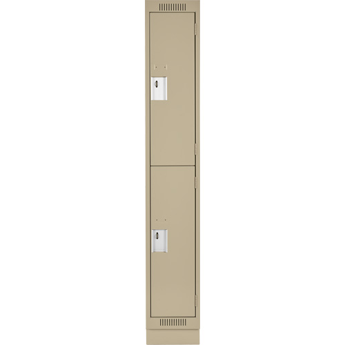 Clean Line Lockers, 2 -tier, 12" x 18" x 76", Steel, Beige, Rivet (Assembled) Infinity Industrial Services Inc.