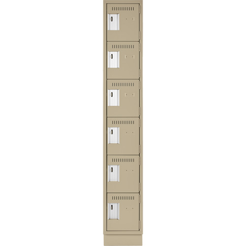 Petits casiers Clean Line, 6 niveaux, 12" x 18" x 76", Acier, Beige, Rivet (assembl&eacute;) Infinity Industrial Services Inc.