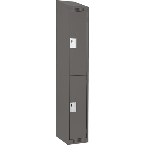 Clean Line Lockers, 2 -tier, 12" x 18" x 78", Steel, Charcoal, Rivet (Assembled) Infinity Industrial Services Inc.