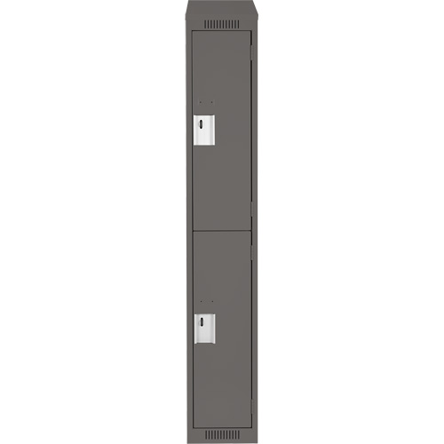 Clean Line Lockers, 2 -tier, 12" x 18" x 78", Steel, Charcoal, Rivet (Assembled) Infinity Industrial Services Inc.