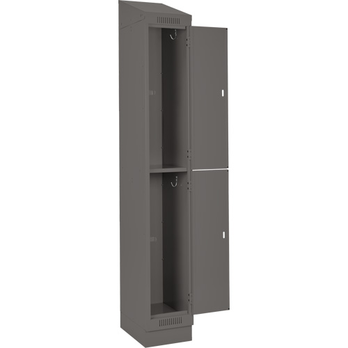 Clean Line Lockers, 2 -tier, Bank of 4, 48" x 18" x 82", Steel, Charcoal, Rivet (Assembled) Infinity Industrial Services Inc.
