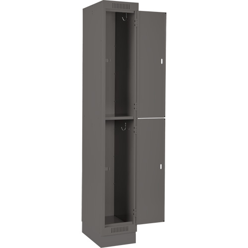 Clean Line Lockers, 2 -tier, Bank of 4, 48" x 18" x 76", Steel, Charcoal, Rivet (Assembled) Infinity Industrial Services Inc.