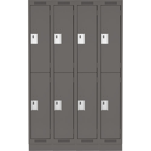 Clean Line Lockers, 2 -tier, Bank of 4, 48" x 18" x 76", Steel, Charcoal, Rivet (Assembled) Infinity Industrial Services Inc.
