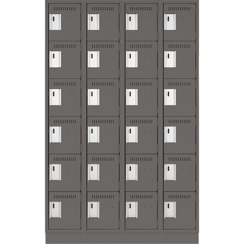 Petits casiers Clean Line, 6 niveaux, Bloc de 4, 48" x 18" x 76", Acier, Charbon, Rivet (assembl&eacute;) Infinity Industrial Services Inc.