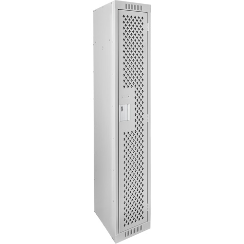 Clean Line Lockers, 12" x 15" x 72", Steel, Grey, Rivet (Assembled), Perforated Infinity Industrial Services Inc.