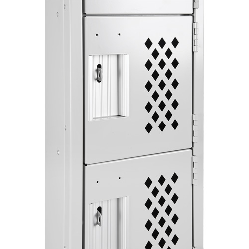 Assembled Clean Line Perforated Economy Lockers, 6 -tier, Bank of 4, 18" x 72" x 12", Steel Infinity Industrial Services Inc.