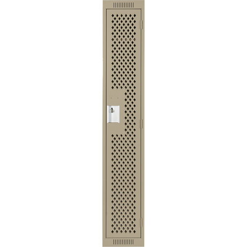 Clean Line Lockers, 12" x 15" x 72", Steel, Beige, Rivet (Assembled), Perforated Infinity Industrial Services Inc.