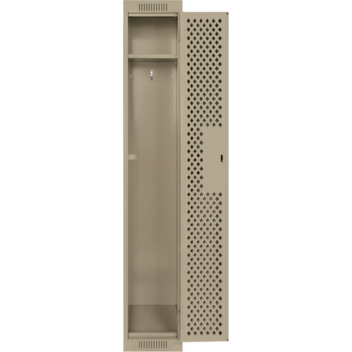 Clean Line Lockers, 12" x 15" x 72", Steel, Beige, Rivet (Assembled), Perforated Infinity Industrial Services Inc.