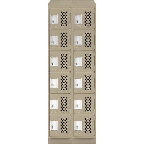 Clean-Line Perforated Lockerette, 6 -tier, Bank of 2, 15" x 72" x 12", Steel Infinity Industrial Services Inc.