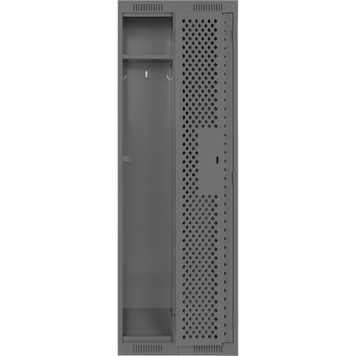 Clean Line Lockers, Bank of 2, 24" x 15" x 72", Steel, Charcoal, Rivet (Assembled), Perforated Infinity Industrial Services Inc.