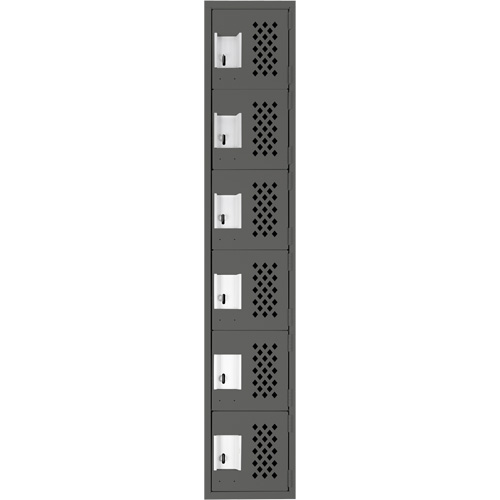 Assembled Lockerettes Clean Line Perforated Economy Lockers, 6 -tier, 18" x 72" x 12", Steel Infinity Industrial Services Inc.