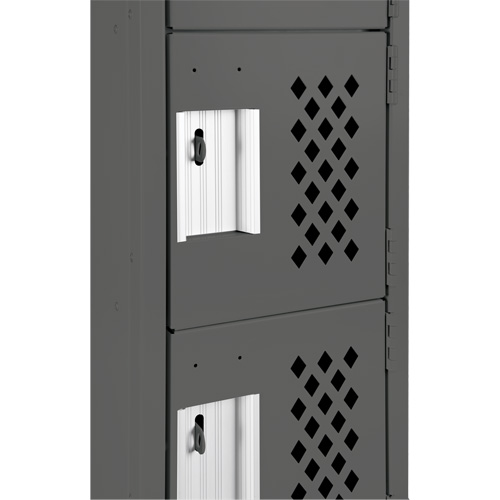 Assembled Lockerettes Clean Line Perforated Economy Lockers, 6 -tier, Bank of 3, 18" x 72" x 12", Steel Infinity Industrial Services Inc.