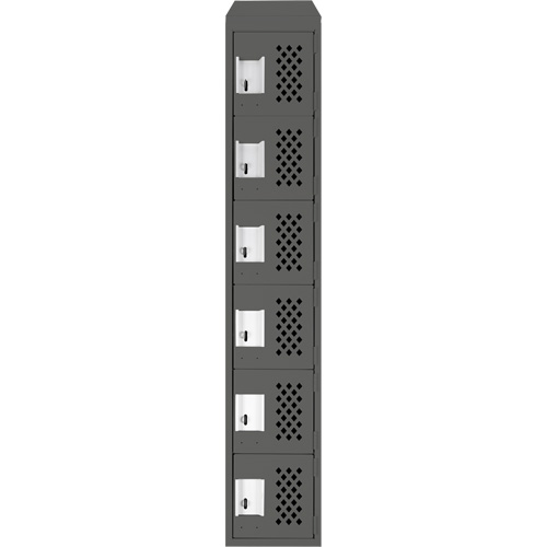 Assembled Lockerettes Clean Line Perforated Economy Lockers, 6 -tier, 18" x 72" x 12", Steel Infinity Industrial Services Inc.