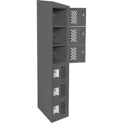 Assembled Lockerettes Clean Line Perforated Economy Lockers, 6 -tier, 18" x 72" x 12", Steel Infinity Industrial Services Inc.