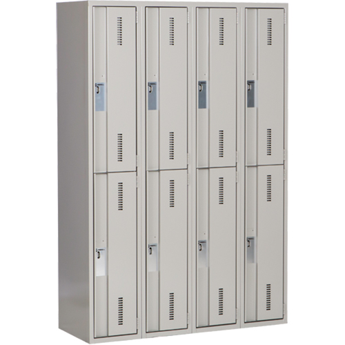 Concorde Heavy-Duty Lockers, 2 -tier, Bank of 4, 48" x 18" x 72", Steel, Grey, Welded (Assembled) Infinity Industrial Services Inc.