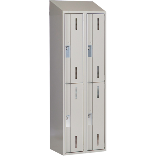 Concorde Heavy-Duty Lockers, 2 -tier, Bank of 2, 24" x 18" x 78", Steel, Grey, Welded (Assembled) Infinity Industrial Services Inc.