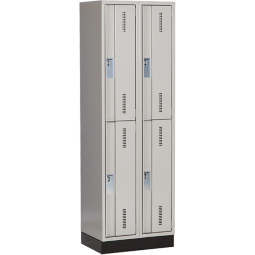 Concorde Heavy-Duty Lockers, 2 -tier, Bank of 2, 24" x 18" x 76", Steel, Grey, Welded (Assembled) Infinity Industrial Services Inc.