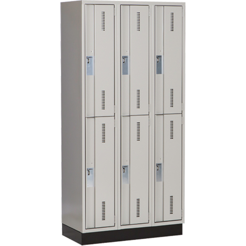 Concorde Heavy-Duty Lockers, 2 -tier, Bank of 3, 36" x 18" x 76", Steel, Grey, Welded (Assembled) Infinity Industrial Services Inc.