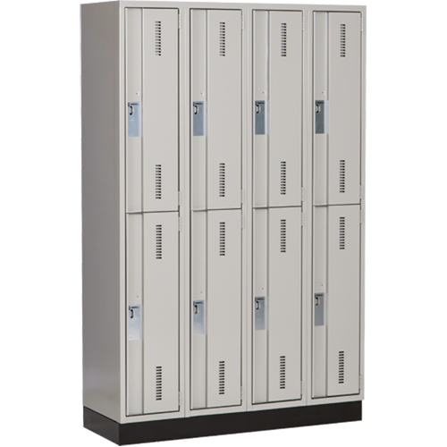 Casiers robustes Concorde, 2 niveaux, Bloc de 4, 48" x 18" x 76", Acier, Gris, Soud&eacute; (assembl&eacute;) Infinity Industrial Services Inc.