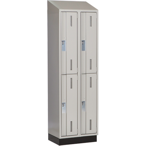 Concorde Heavy-Duty Lockers, 2 -tier, Bank of 2, 24" x 18" x 82", Steel, Grey, Welded (Assembled) Infinity Industrial Services Inc.