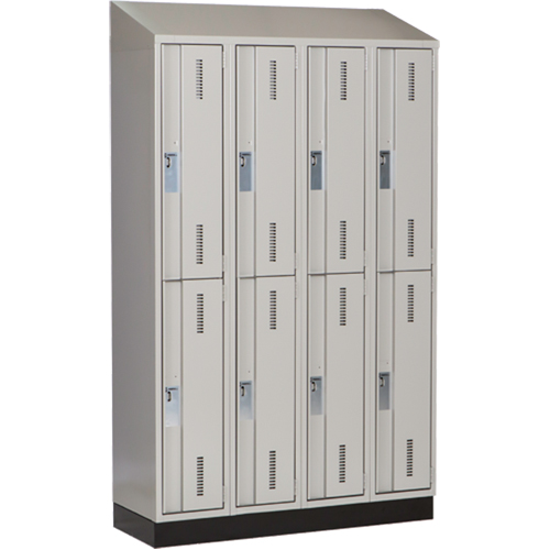 Concorde Heavy-Duty Lockers, 2 -tier, Bank of 4, 48" x 18" x 82", Steel, Grey, Welded (Assembled) Infinity Industrial Services Inc.