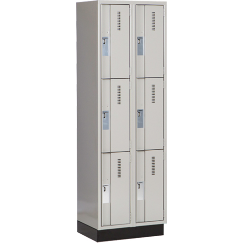 Concorde Heavy-Duty Lockers, 3 -tier, Bank of 2, 24" x 18" x 76", Steel, Grey, Welded (Assembled) Infinity Industrial Services Inc.