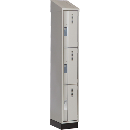 Concorde Heavy-Duty Lockers, 3 -tier, 12" x 18" x 82", Steel, Grey, Welded (Assembled) Infinity Industrial Services Inc.