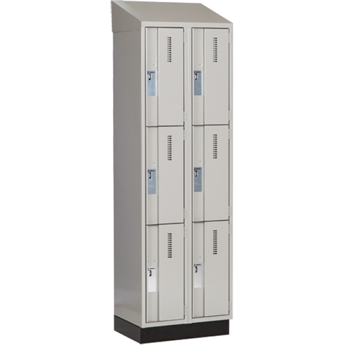 Concorde Heavy-Duty Lockers, 3 -tier, Bank of 2, 24" x 18" x 82", Steel, Grey, Welded (Assembled) Infinity Industrial Services Inc.