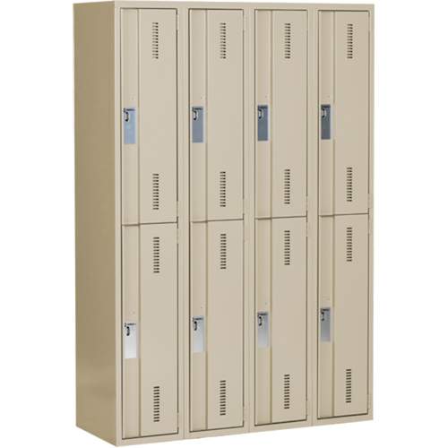 Concorde Heavy-Duty Lockers, 2 -tier, Bank of 4, 48" x 18" x 72", Steel, Beige, Welded (Assembled) Infinity Industrial Services Inc.
