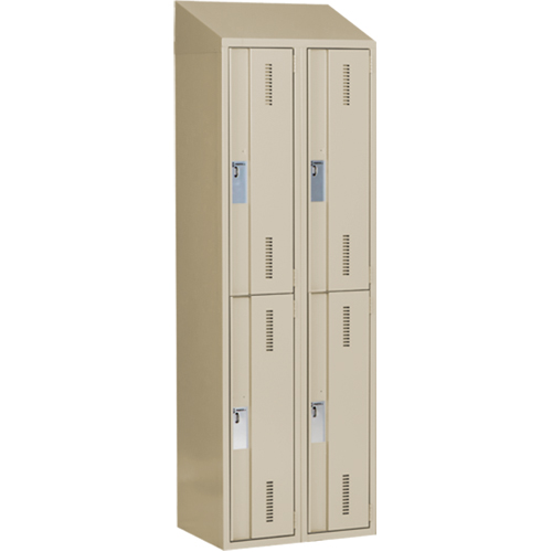Casiers robustes Concorde, 2 niveaux, Bloc de 2, 24" x 18" x 78", Acier, Beige, Soud&eacute; (assembl&eacute;) Infinity Industrial Services Inc.