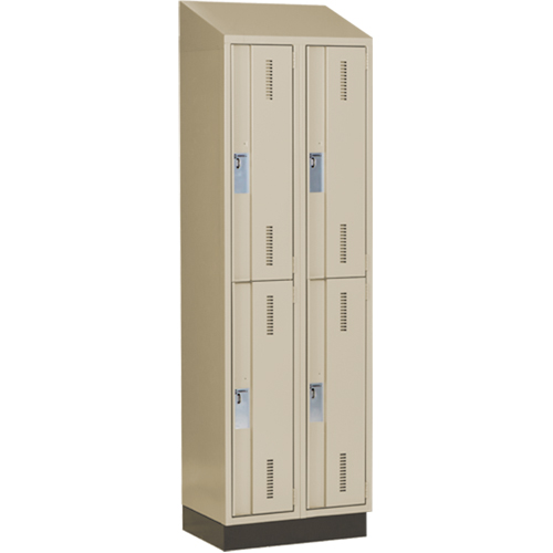 Concorde Heavy-Duty Lockers, 2 -tier, Bank of 2, 24" x 18" x 82", Steel, Beige, Welded (Assembled) Infinity Industrial Services Inc.