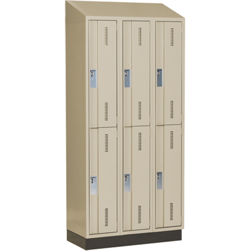 Concorde Heavy-Duty Lockers, 2 -tier, Bank of 3, 36" x 18" x 82", Steel, Beige, Welded (Assembled) Infinity Industrial Services Inc.