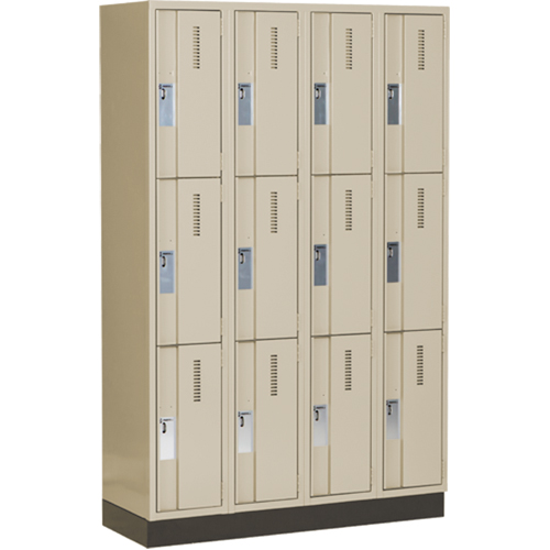 Concorde Heavy-Duty Lockers, 3 -tier, Bank of 4, 48" x 18" x 76", Steel, Beige, Welded (Assembled) Infinity Industrial Services Inc.