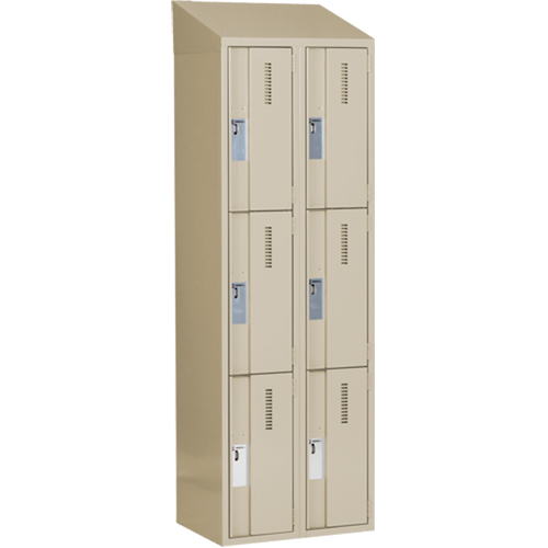 Concorde Heavy-Duty Lockers, 3 -tier, Bank of 2, 24" x 18" x 78", Steel, Beige, Welded (Assembled) Infinity Industrial Services Inc.