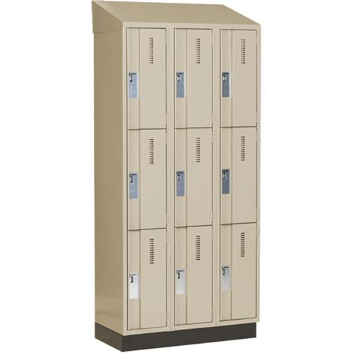 Concorde Heavy-Duty Lockers, 3 -tier, Bank of 3, 36" x 18" x 82", Steel, Beige, Welded (Assembled) Infinity Industrial Services Inc.