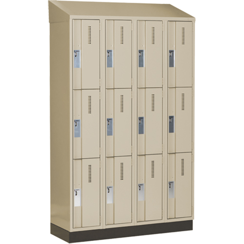 Concorde Heavy-Duty Lockers, 3 -tier, Bank of 4, 48" x 18" x 82", Steel, Beige, Welded (Assembled) Infinity Industrial Services Inc.