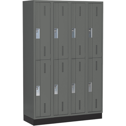 Concorde Heavy-Duty Lockers, 2 -tier, Bank of 4, 48" x 18" x 76", Steel, Charcoal, Welded (Assembled) Infinity Industrial Services Inc.