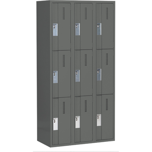 Casiers robustes Concorde, 3 niveaux, Bloc de 3, 36" x 18" x 72", Acier, Charbon, Soud&eacute; (assembl&eacute;) Infinity Industrial Services Inc.