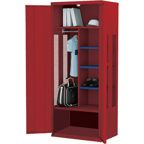 Deluxe Gear Locker, Steel, 36" W x 24" D x 72" H, Red Infinity Industrial Services Inc.