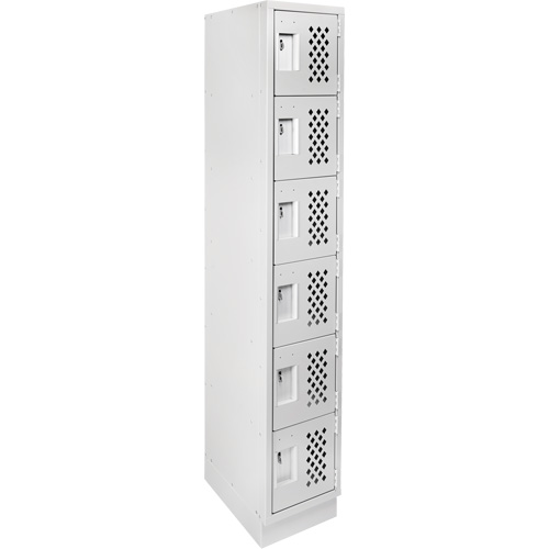 Assembled Lockerettes Clean Line Perforated Economy Lockers, 6 -tier, 18" x 72" x 12", Steel Infinity Industrial Services Inc.
