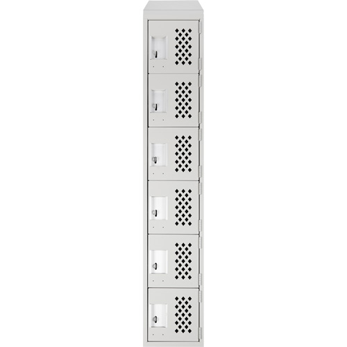 Assembled Lockerettes Clean Line Perforated Economy Lockers, 6 -tier, 18" x 72" x 12", Steel Infinity Industrial Services Inc.