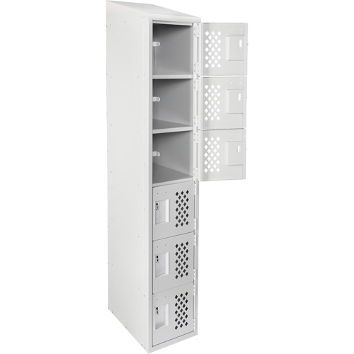 Assembled Lockerettes Clean Line Perforated Economy Lockers, 6 -tier, 18" x 72" x 12", Steel Infinity Industrial Services Inc.