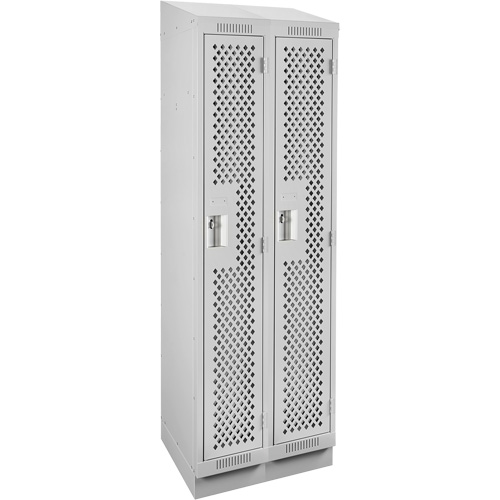 Clean Line Lockers, Bank of 2, 24" x 18" x 82", Steel, Grey, Rivet (Assembled), Perforated Infinity Industrial Services Inc.