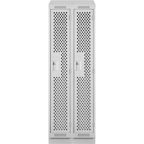 Clean Line Lockers, Bank of 2, 24" x 18" x 82", Steel, Grey, Rivet (Assembled), Perforated Infinity Industrial Services Inc.