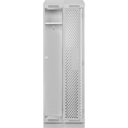 Clean Line Lockers, Bank of 2, 24" x 18" x 82", Steel, Grey, Rivet (Assembled), Perforated Infinity Industrial Services Inc.